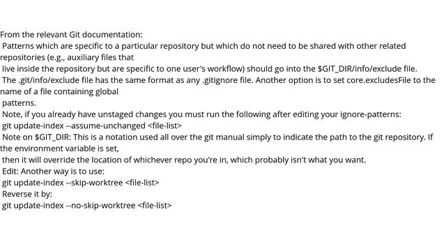 How do I configure git to ignore some files locally? смотреть онлайн
