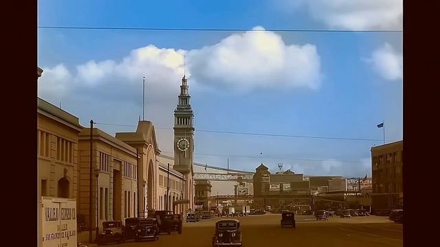 San Francisco 1930s In Color ,Scene Street [60fps, Remastered] W Added Sound