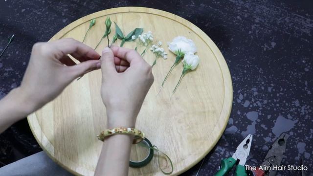 Flowers Arrangement Tutorial L Lysianthus Bridal Hair Accessories ดอกไม้ติดผมเจ้าสาวดอกไลแซนธัส