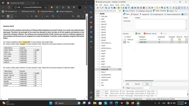 Data Base Task 01 | Create a Database Using Heidi SQL | 1st Year | Java Institute смотреть онлайн
