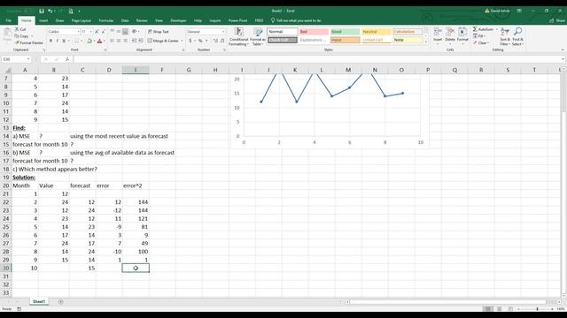 Calculate MSE on Excel to diagnose forecast accuracy смотреть онлайн