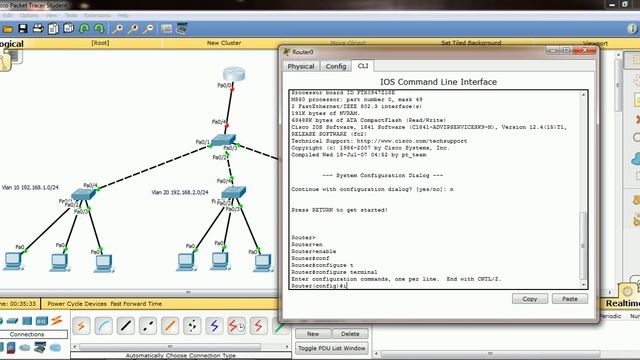 DHCP Configuration in cisco router with VLAN 10 20 30 in packet tracer смотреть онлайн