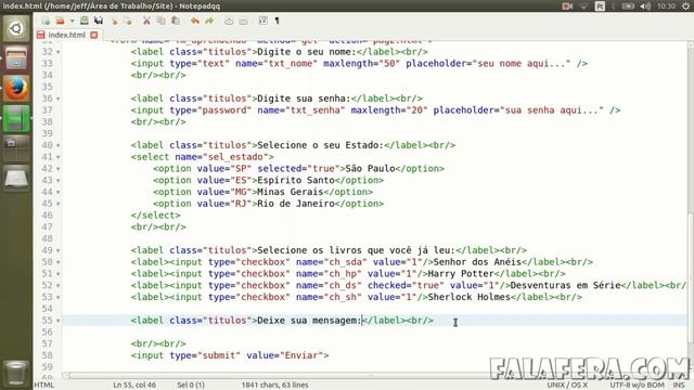 Desenvolvimento Web - Formulários (Parte 3) - Checkbox, Textarea e File input смотреть онлайн