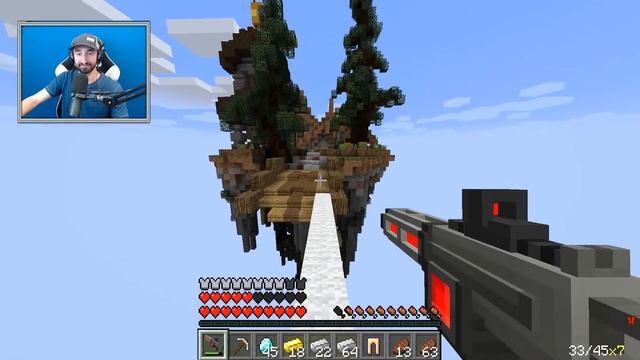 2 PLAYER MODDED MINECRAFT BED WARS *GAUSS RIFLE TECH GUN MOD* W/ FavreMySabre | JeromeASF