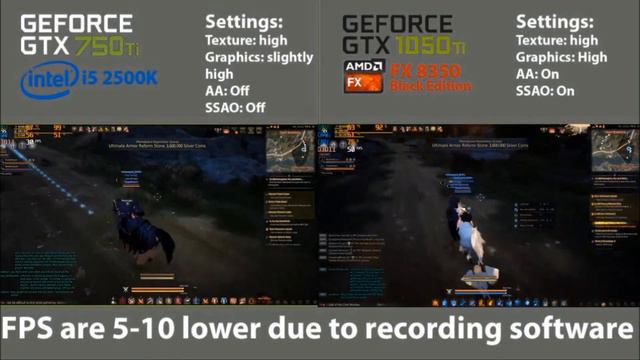 GTX 750ti VS its bigger brother GTX 1050ti Black Desert Online (FPS compare) смотреть онлайн