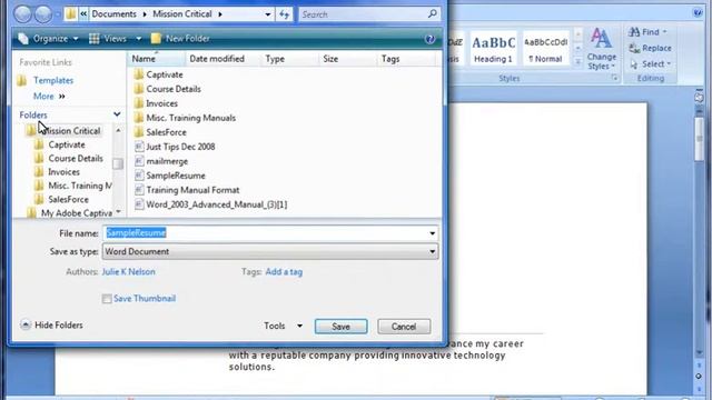 Saving documents in Microsoft Word смотреть онлайн