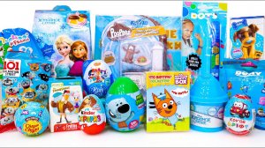 Купила 15 НОВЫХ ГОЛУБЫХ Сюрпризов ХОЛОДНОЕ СЕРДЦЕ, LEGO DOTS, Юху, Долматинцы, Киндер и другие