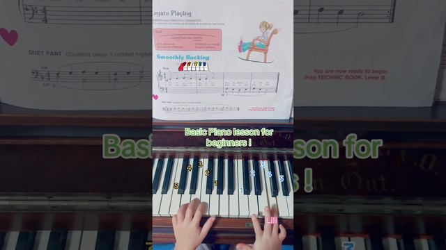 Basic Piano lesson for beginners (P5) Smoothly Rocking💙 #piano #pianoforkids #easypiano #basicpiano смотреть онлайн