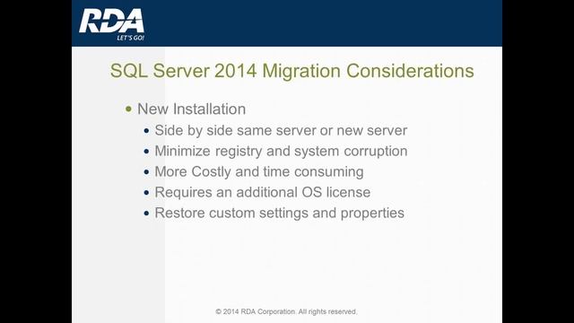 Migrating to SQL 2014 Options and Considerations смотреть онлайн