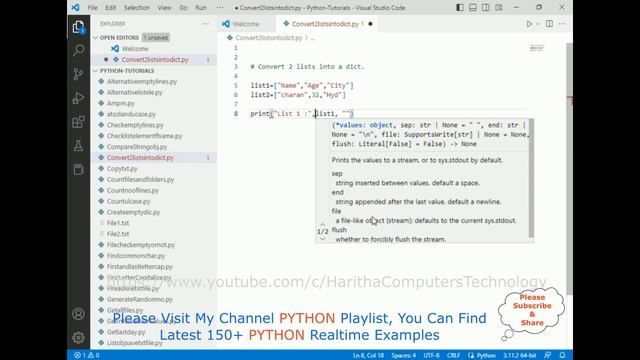 #154 Python full course | How to Convert Two Lists Into a Dictionary смотреть онлайн