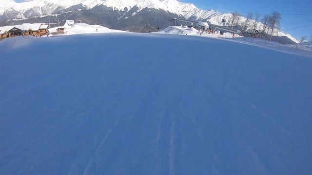 КАТКА ЛОГ Роза Хутор. Спуск на сноуборде. GoPro Hero 7 Black 1080 60 FPS + стабилизатор FeiyuTech G