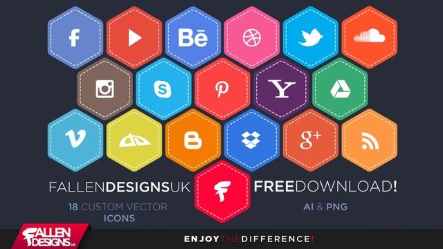 Custom Social Icons (Ai File FREE DOWNLOAD) смотреть онлайн
