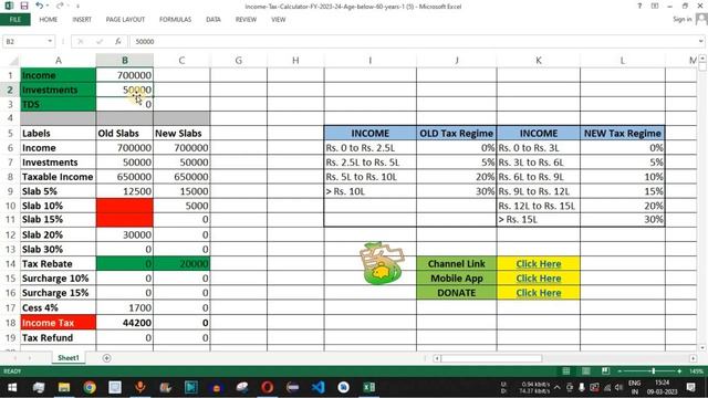 Income Tax Calculator 2023-24 Excel Download | Income Tax Calculation смотреть онлайн