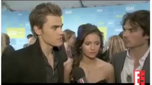 E!Online Kristin Interview With Ian Somerhalder, Nina Dobrev & Paul Wesley