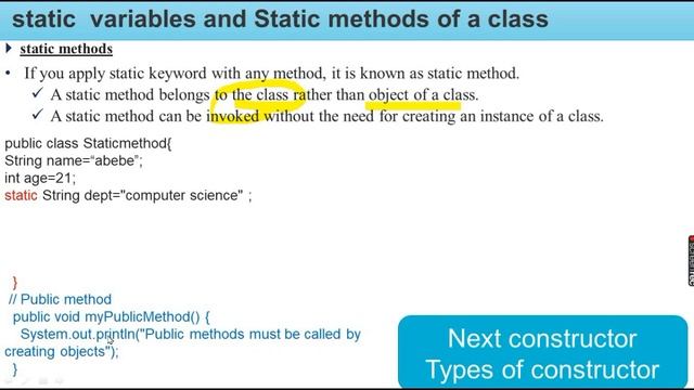 Static Variables and Static Methods in Java Amharic በአማርኛ смотреть онлайн