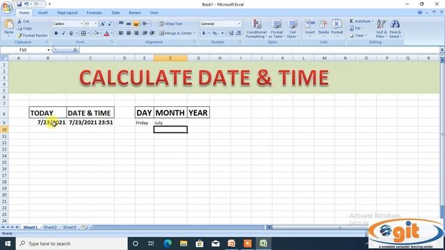 Day 05 : CALCULATE DATE & TIME AND ITS SHORT CUT KEY|| GIT EDUCATION || смотреть онлайн