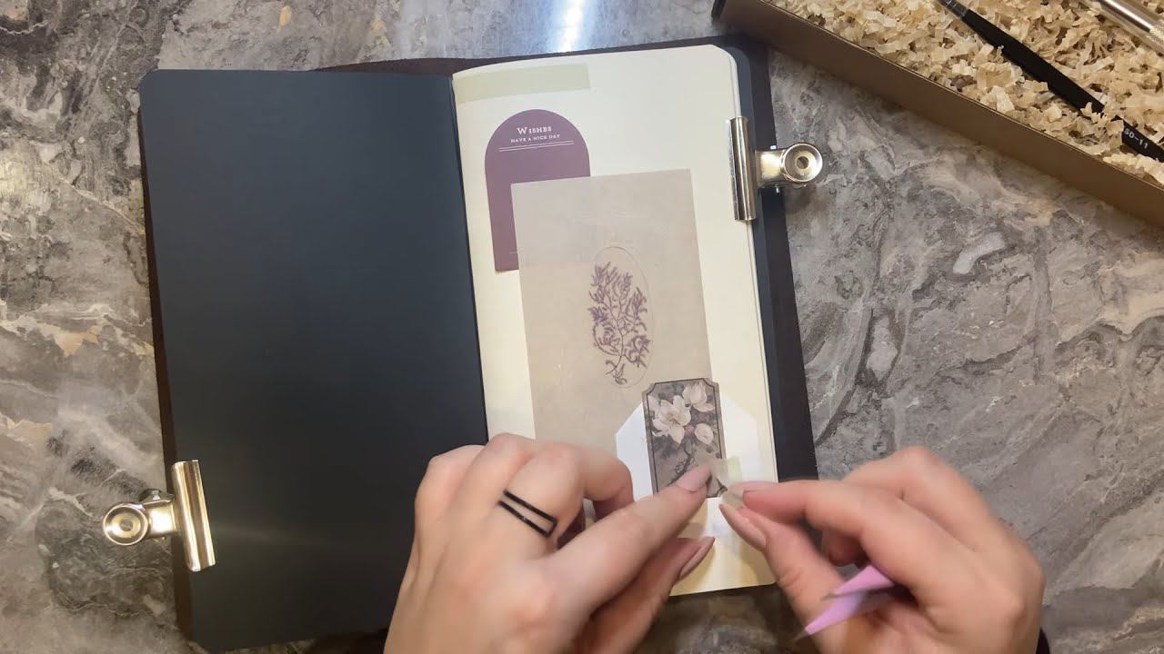 | ASMR | Journaling | No Talking | Journal Decoration | Relaxation 1