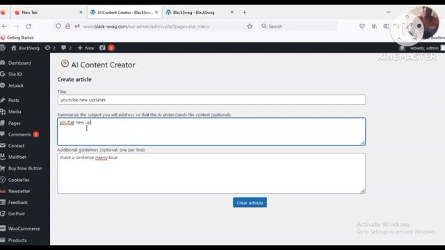 A.I Wordpress plugin for write Articles in second (power of AI with Exp youtub New updates) смотреть онлайн