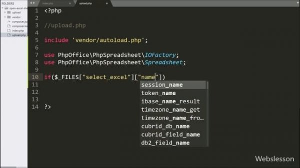 Display Excel Sheet Data in Browser using PhpSpreadsheet