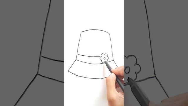 рисунок шляпы для детей/ how to draw hat easily/ hat drawing for kids#short смотреть онлайн