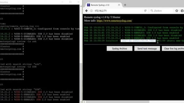 Free remote syslog server with GUI and CLI (Tested with Ubuntu 16.04)