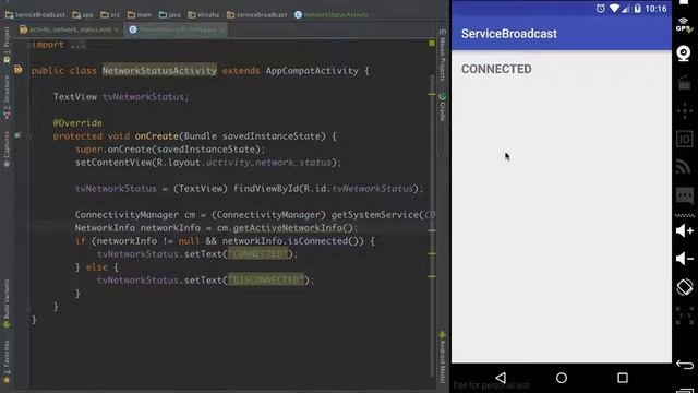 Android Service BroadcastReceiver Part5 (Broadcast Receiver - Network State changes) смотреть онлайн