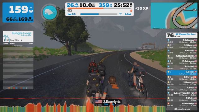 73 Of 126 Overall And 1st In Cat D - 3R Watopia Flat Reverse Race- 3 Laps (30.8km/19.1mi 162m) (D)