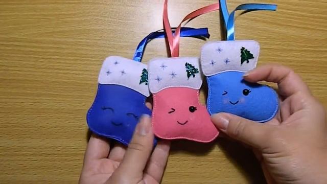 Новогодние украшения - игрушки из ткани и фетра (петушок, ёлочка, свечка и др) смотреть онлайн