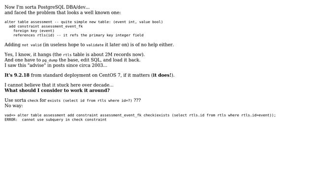 hanging ADD FOREIGN KEY: is there a workaround? смотреть онлайн