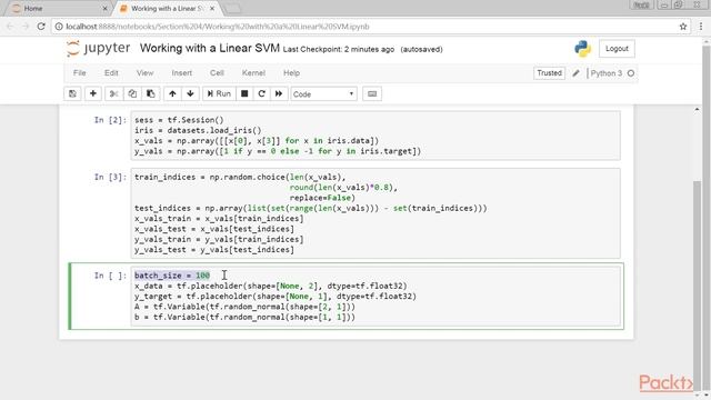 TensorFlow for Machine Learning Solutions: Working with a Linear SVM| packtpub.com смотреть онлайн