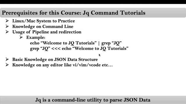 Jq Command Tutorials for Bash Shell Scripting - Course Overview смотреть онлайн