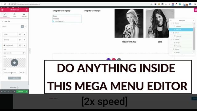 Create Mega Menu in Elementor Landing Page | multiple column nav menu using Elementor page builder смотреть онлайн