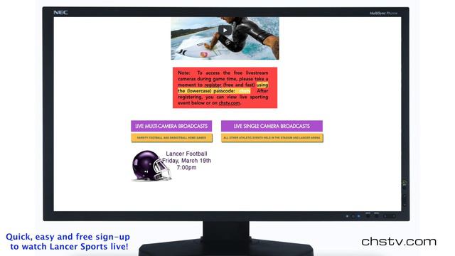 Registering for CHSTV's Lancer Sports Livestream Service смотреть онлайн