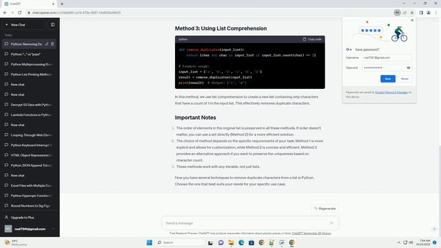Removing duplicate characters from a list in Python where the pattern repeats смотреть онлайн