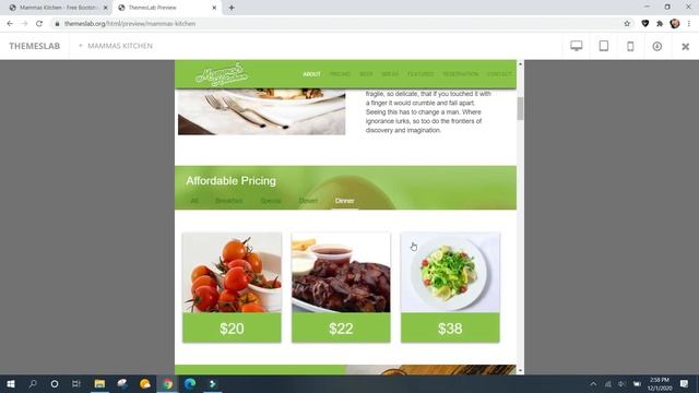 Mammas Kitchen : Free Bootstrap 4 HTML5 Restaurant Website Template смотреть онлайн