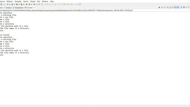 eclipse workspace Experiment 9 src FileOperations java Eclipse IDE 2021 10 28 15 21 12 смотреть онлайн