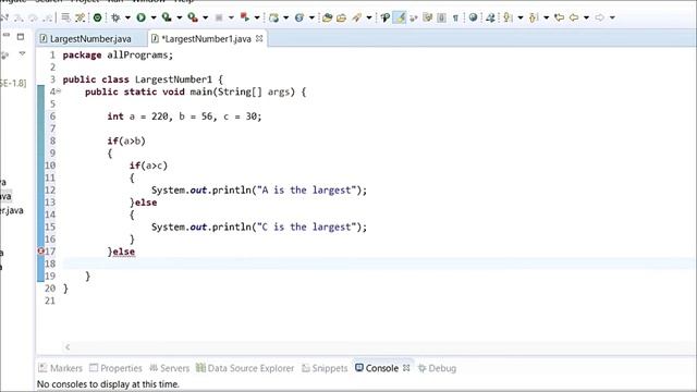 Java Program to Find the largest number among three using nested if else statement with Explanation смотреть онлайн