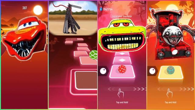 Mcqueen Eater?Taxi Eater?Yellow Mcqueen Eater?Choo Choo Charles ｜ Tiles Hop