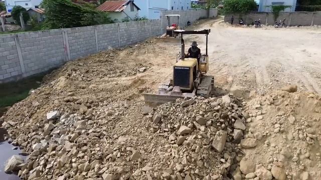 Part 2, Best Fantastic Project Build Road and Land fill by Dozer D21A and D20P Pushing soil Stone смотреть онлайн