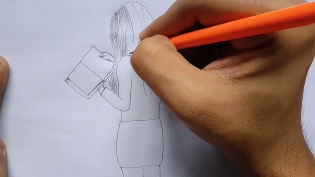 How to draw a girl reading book / Pencil sketch drawing tutorial / Easy drawing /Simple drawing смотреть онлайн