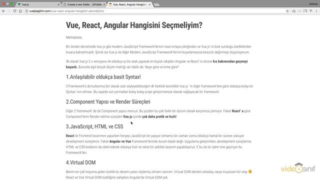 VueJS Eğitim | Part 3 |  Vue, React, Angular Kıyaslaması смотреть онлайн