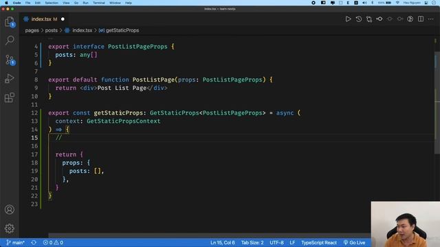 NextJS: 02-06 SSG getStaticProps with typescript смотреть онлайн