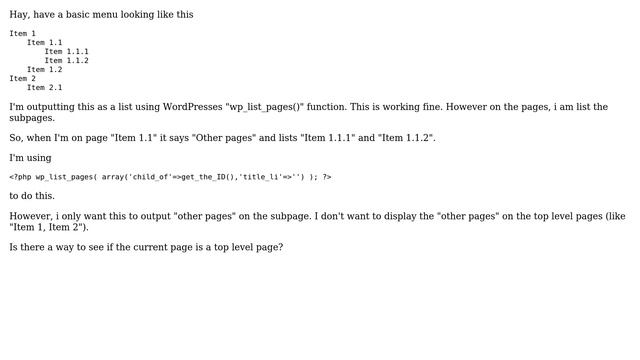 Wordpress: Find out if a page has no parent смотреть онлайн