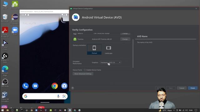 Hello World App with android virtual device AVD in android studio смотреть онлайн