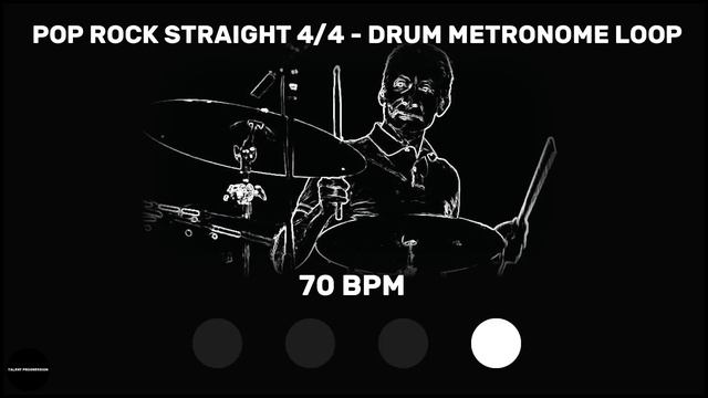 Pop Rock Straight 4/4 | Drum Metronome Loop | 70 BPM смотреть онлайн