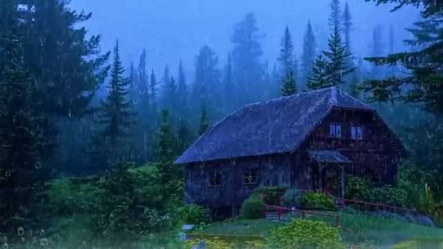 HEAVY RAIN On Roof For Deep Sleep & Insomnia Relief | Night Thunderstorm For Insomnia, Study, Relax