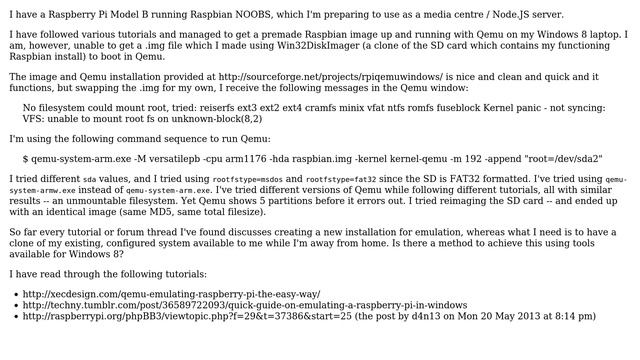 Raspberry Pi: Existing Raspbian Installation in Qemu on Windows смотреть онлайн