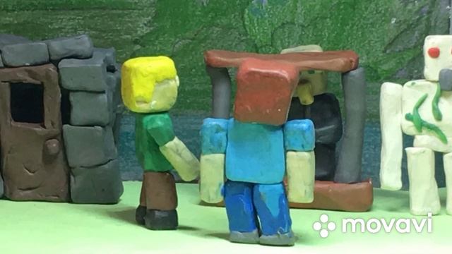 Пластилиновый мульт про Майнкрафт.#5 «ДЕРЕВНЯ». смотреть онлайн