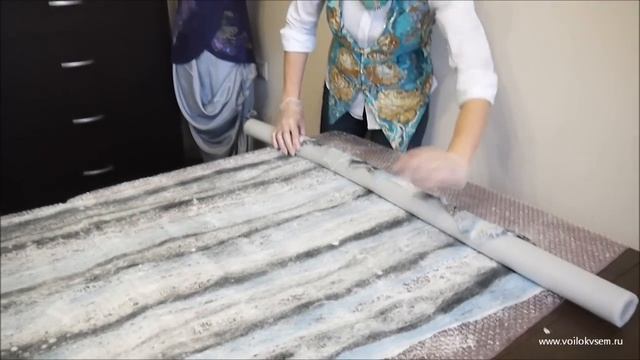 Валяние палантина из шерсти "Паутинка" - Мастер-класс смотреть онлайн