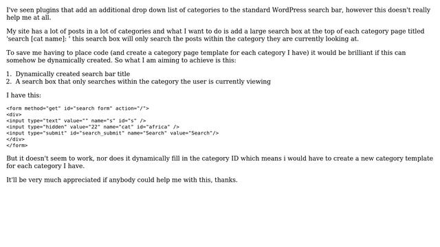 Wordpress: Custom category search box for WordPress смотреть онлайн